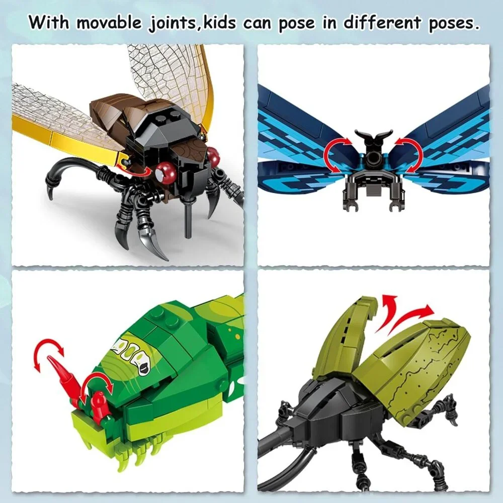 Insects Building Set for Adults Kids,The Insect Collection Building Toys,Bug Dis